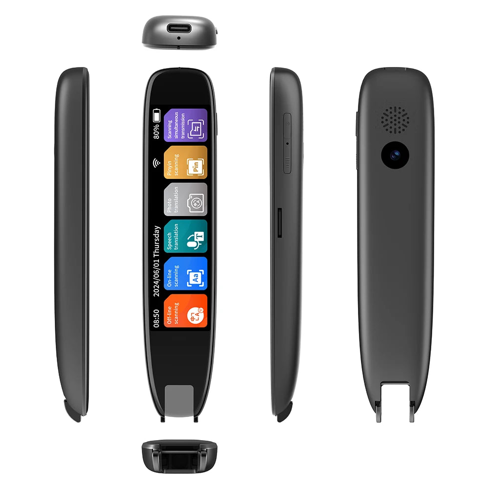 Advanced Dictionary Translation Pen with Text Scanning and Reading Capabilities, WiFi/Bluetooth Connectivity, and Online Photo Translation